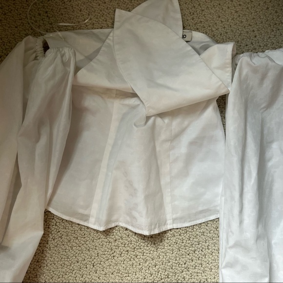 The Attico Off-shoulder Balloon Sleeve Blouse White - Picture 11 of 13